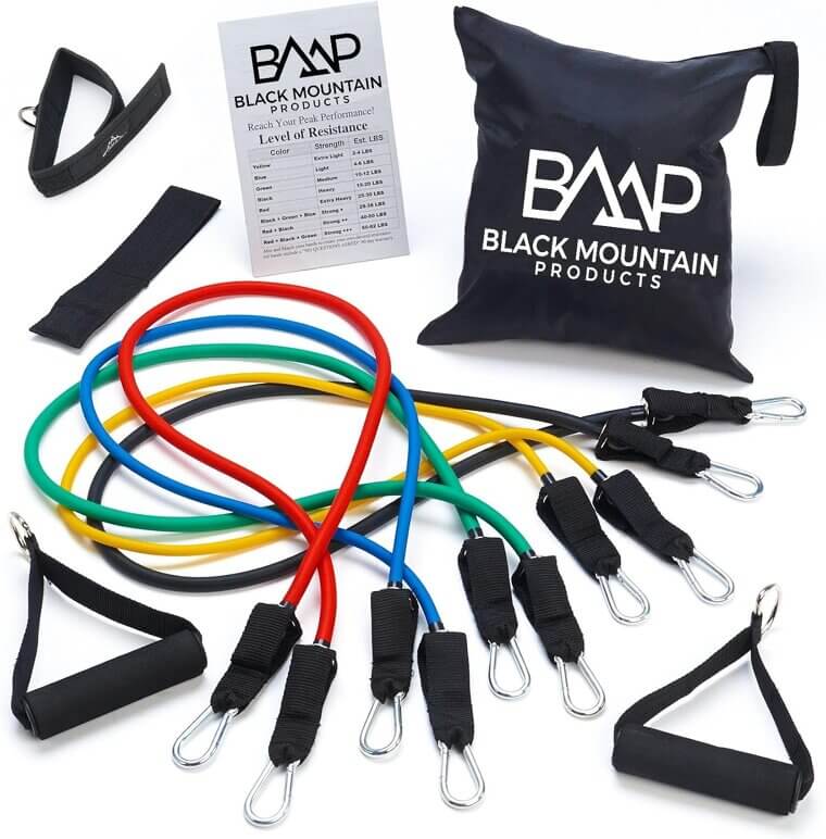 Black Mountain Resistance Bands - Versatile Workout Set with Accessories 