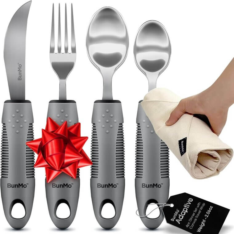BUNMO Adaptive Utensils - Perfect for Seniors & Disabled Adults - Enjoy 17% Off!