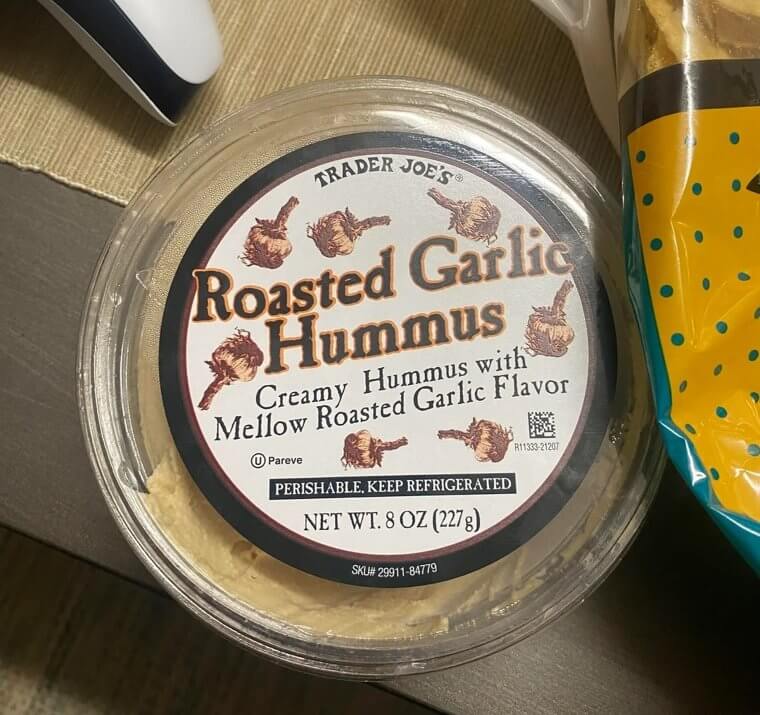 Roasted Garlic Hummus, $2.49