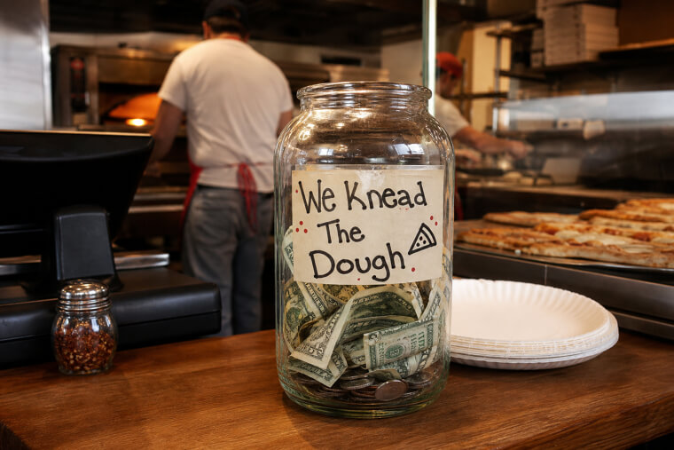 "We Knead The Dough" Pizza Place Tip Jar