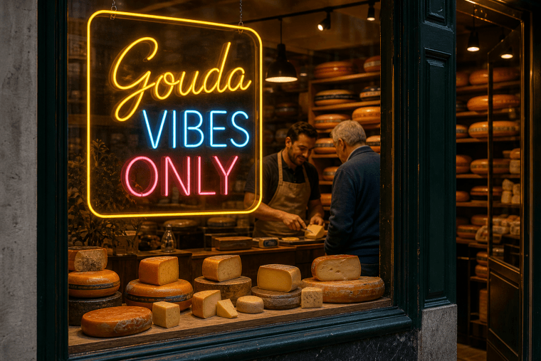 "Gouda Vibes Only" Cheese Shop Neon Sign