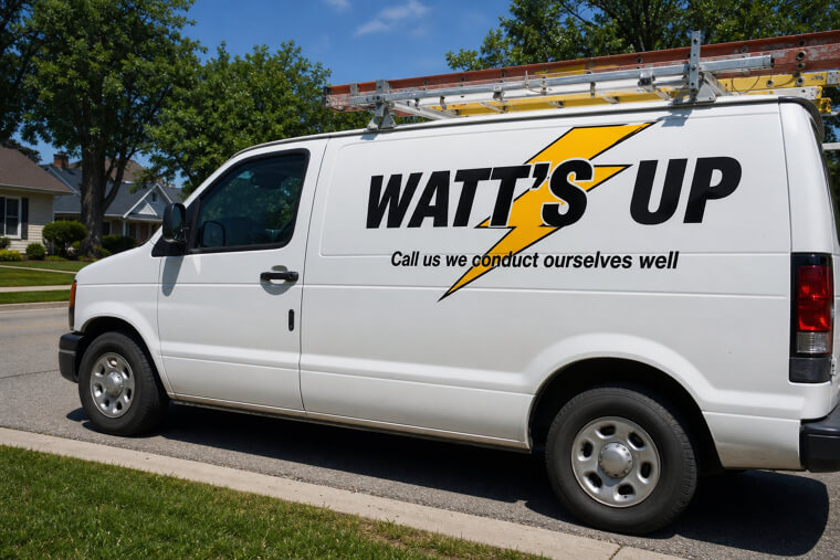 "Watt's Up?" Electrician's Van Decal