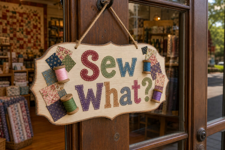 "Sew What?" Quilting Shop Door Hanger