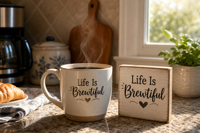 "Life Is Brewtiful" Retirement Gift Coffee Mug Sign