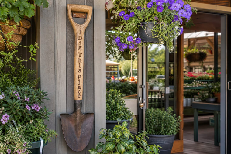 "I Dig This Place" Garden Center Entrance