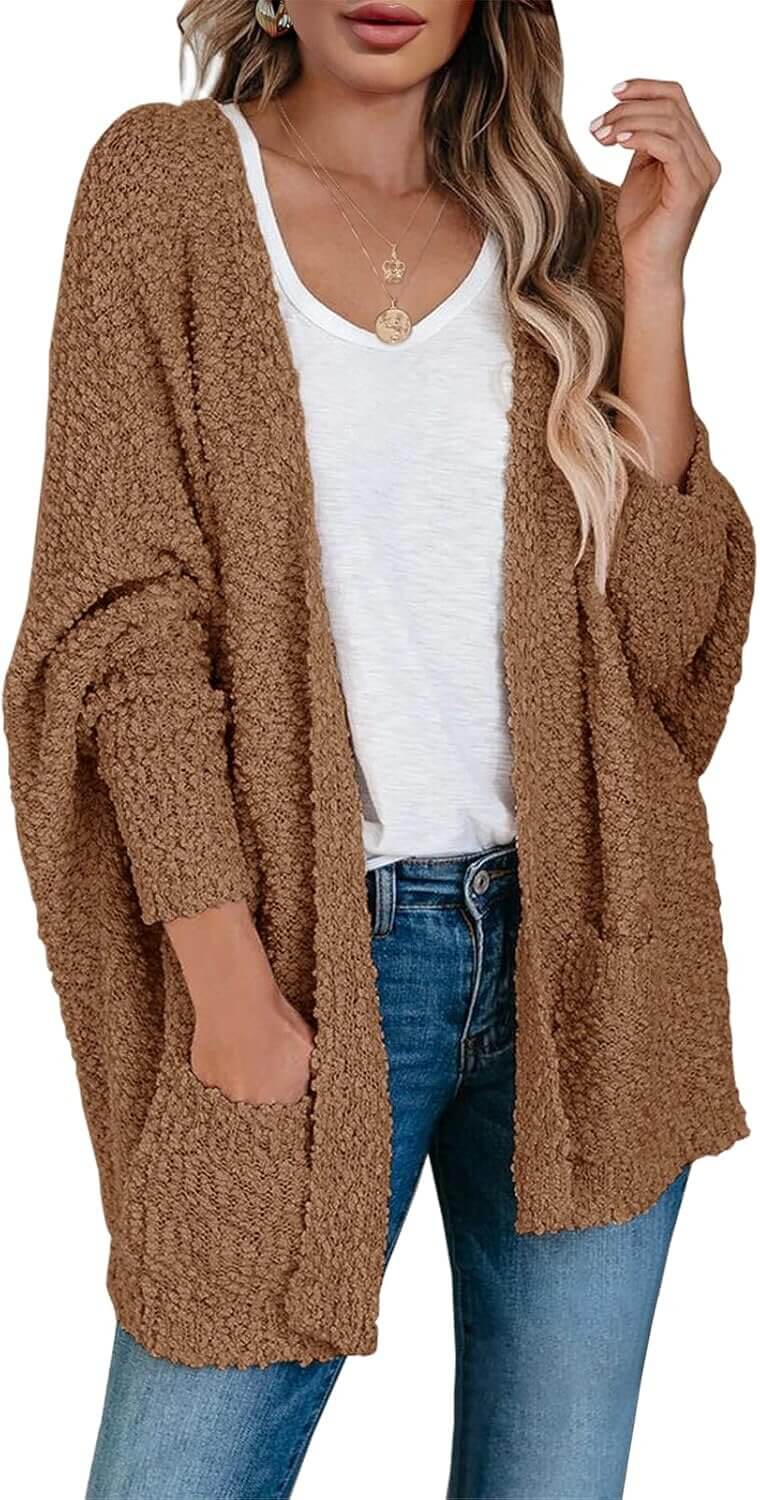 Saodimallsu Popcorn Cardigan - Cozy Oversized Sweater for Every Season - Now 23% Off!