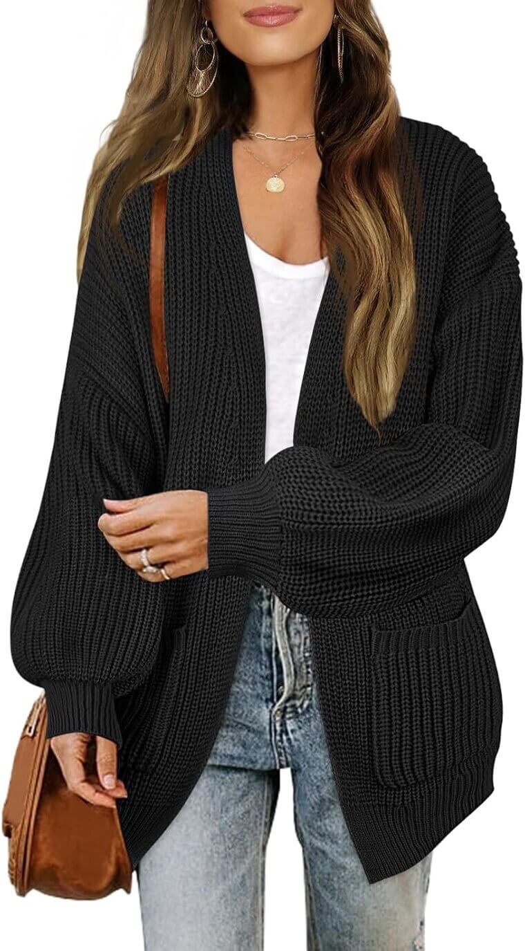 MEROKEETY Chunky Cardigan - Cozy Knit with Pockets! - 32% Off!