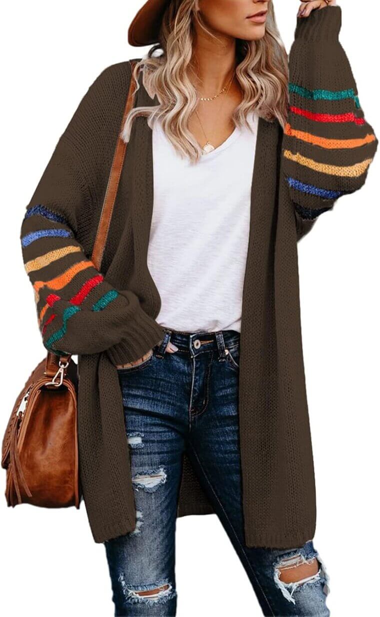 Dokotoo Women's Cardigans - Cozy Striped Style for Any Season - Now 24% Off!