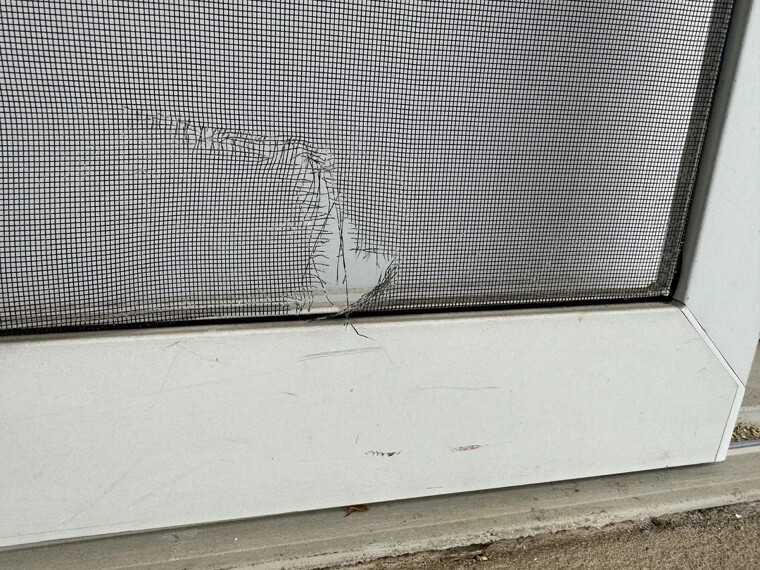 Consertando rasgos em uma tela mosquiteira