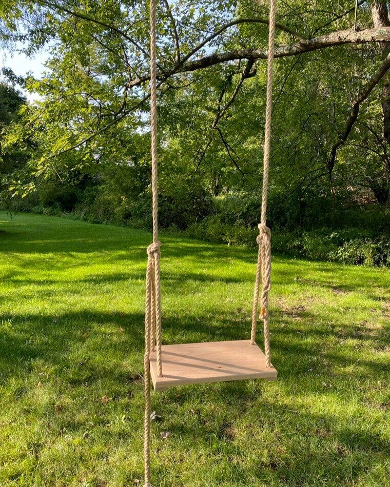 Não deixe a corda do balanço arruinar a casca da árvore
