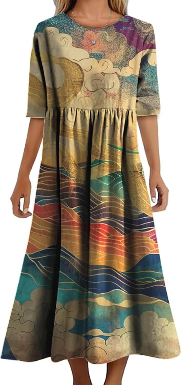 MARSVOVO Sundress - Trendy Flowy Summer Style with Pockets 