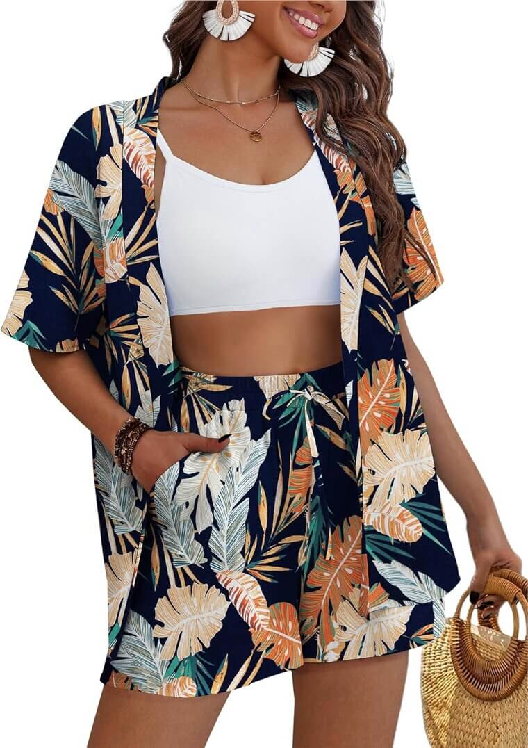 Kimono Style Tropical Set - Perfect for Summer Fun 