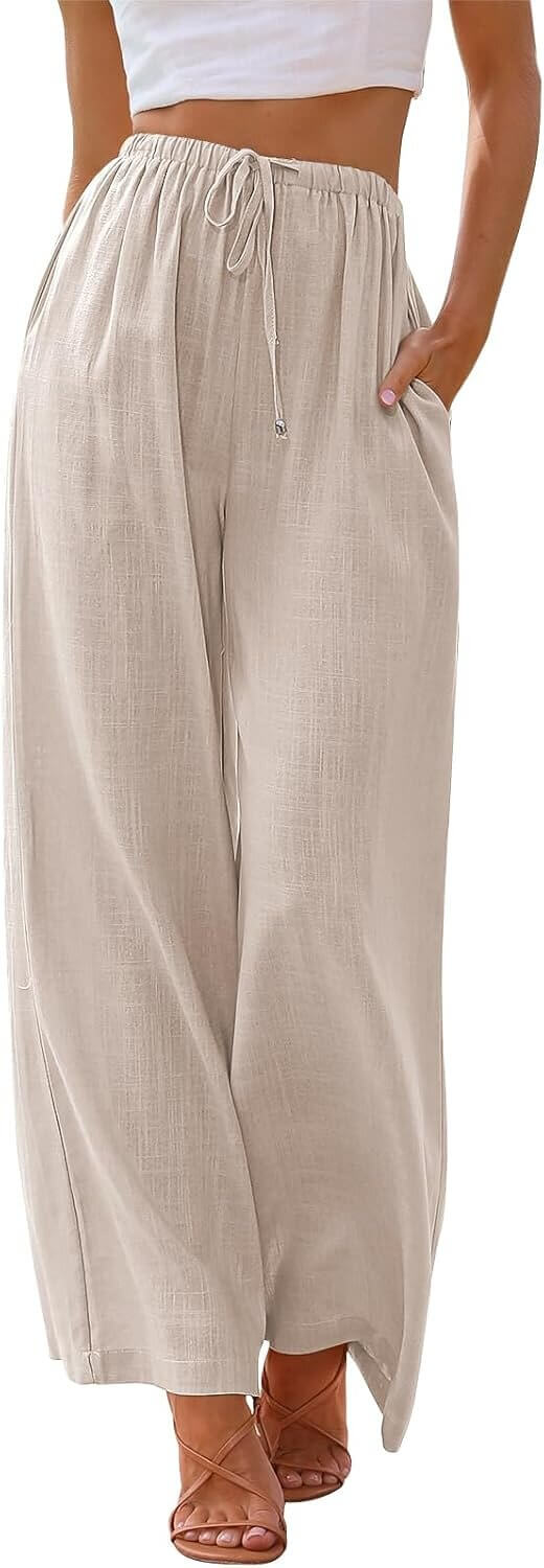 LILLUSORY Linen Palazzo Pants - Perfect for Summer Fun 