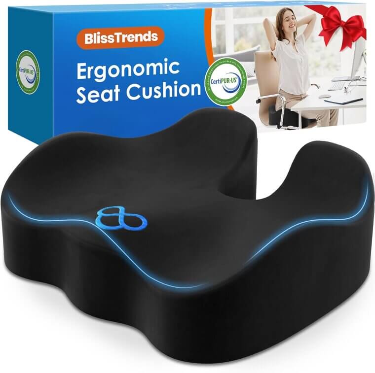 BlissTrends Seat Cushion - Ultimate Comfort for Long Sitting - Now 38% Off!