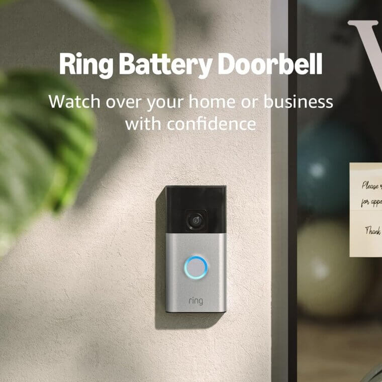 Ring Battery Doorbell - Home Security with Smart Alerts and Two-Way Talk - 40% Off!