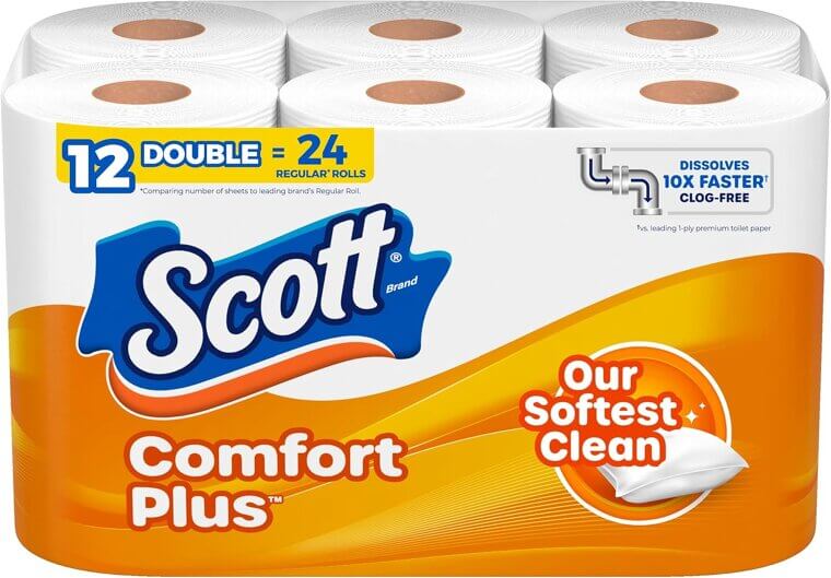 Scott ComfortPlus Toilet Paper - Soft, Strong & Septic-Safe 