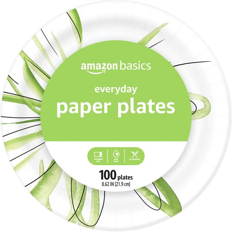 Amazon Basics Paper Plates - Durable, Everyday Use 