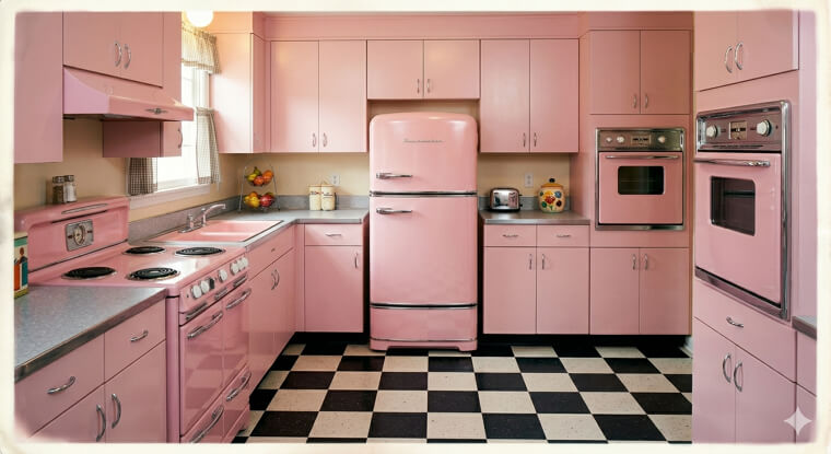 The 1950s: The Charm of the 'Pink Kitchen'