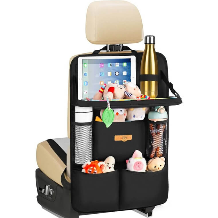 SURDOCA Auto Organizer Mit Klapptisch Und Tabletfach 